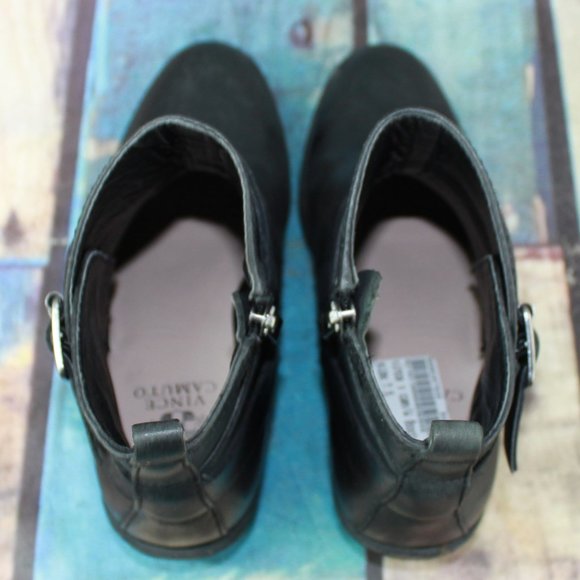 VINCE CAMUTO Side Zip Buckle Heeled Boots Size 7 - Picture 8 of 9